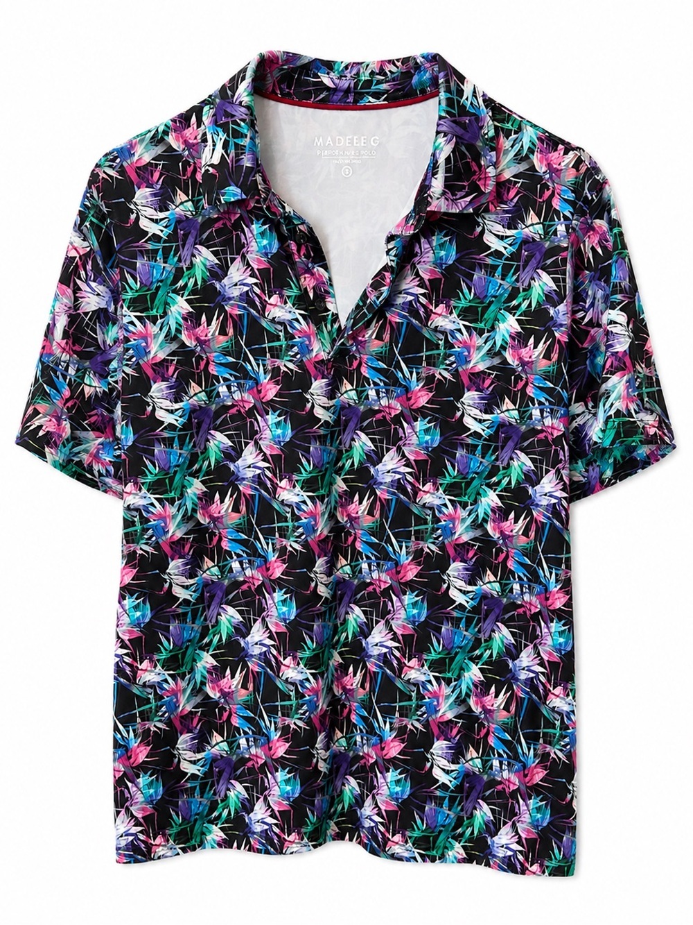 Maelreg Performance Polo Men’s-Size Small Tropical Print Polo shirt